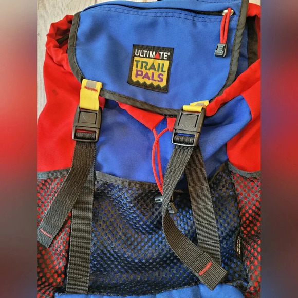 Ultimate Trail Pals Vintage Retro 1990's Outdoor Backpack Blue Red ☆Rare☆ - Picture 2 of 11